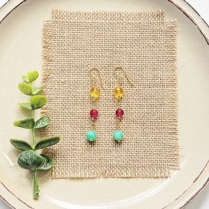 ARTISAN BOHO COLORFUL GEMSTONE EARRINGS